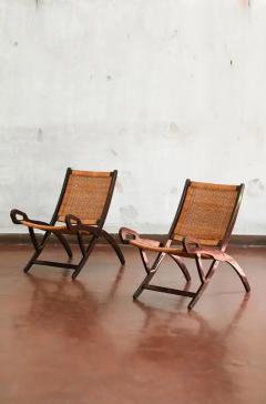 Fratelli Reguitti Pair of folding armchairs Gio Ponti mod Ninfea prod Fratelli Reguitti 1950s - 3707605