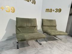 Fratelli Saporiti Pair of 2 Green Lounge Chairs by F lli Saporiti X Lane 1970 - 3459776