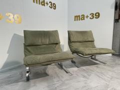 Fratelli Saporiti Pair of 2 Green Lounge Chairs by F lli Saporiti X Lane 1970 - 3459779