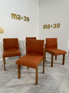 Fratelli Saporiti Set of 4 Unique Wood Dining Chairs By F lli Saporiti 1960s - 3572889