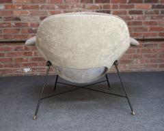 Fratelli Saporiti Wide Vintage Italian Metal and Velvet Lounge Chair by Augusto Bozzi for Saporiti - 4181717