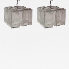 Fratelli Toso 1970s Pair of Chandeliers or Lantern by Fratelli Crystal of Murano - 2325312