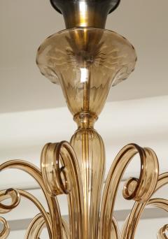 Fratelli Toso A Large Hand Bown Amber Glass Chandelier Attributed to Fratelli Toso - 1629768