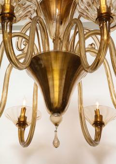 Fratelli Toso A Large Hand Bown Amber Glass Chandelier Attributed to Fratelli Toso - 1629772