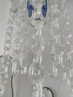 Fratelli Toso Chandelier Chain Murano Glass Metal by Fratelli Toso Italy 1970s - 2475127