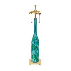Fratelli Toso Fratelli Toso Art Glass Table Lamp with Green and Blue Murrhines 1959 - 3005953