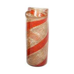 Fratelli Toso Fratelli Toso Glass Vase With Red Spiral and Avventurine 1950s - 4285895