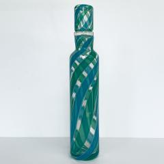 Fratelli Toso Fratelli Toso Murano Blue Green Stripe Italian Glass Decanter - 1107966