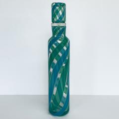 Fratelli Toso Fratelli Toso Murano Blue Green Stripe Italian Glass Decanter - 1107967