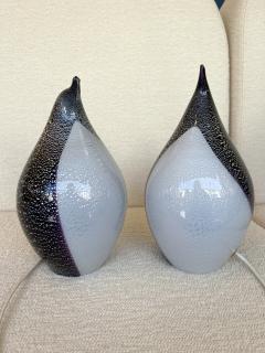 Fratelli Toso Pair of Penguin Murano Glass Lamps Italy 1980s - 2292375