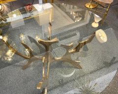 Fred Brouard Aquarius III table base in polished bronze with glass top Fred Brouard  - 2046261