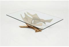 Fred Brouard FRED BROUARD COFFEE TABLE 1974 CAST BRONZE GLASS - 3212203