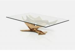 Fred Brouard FRED BROUARD COFFEE TABLE 1974 CAST BRONZE GLASS - 3212204