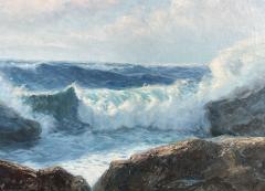 Fred Pye Fred Pye Signed Rocky Seascape Painting Maine Oil on Canvas - 4323413