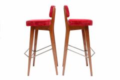 Fred Sandra Red Velvet Stools - 262359