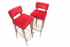 Fred Sandra Red Velvet Stools - 262361