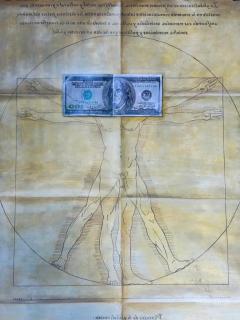 Freddy Ross Mixed Media Painting After Roman Vitruvius 1stC BC Writings - 3949912