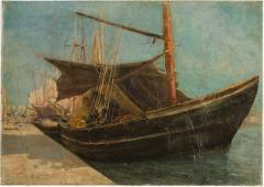 Frederic Montenard Frederic Montenard FRENCH 1849 1926 Fishing Boats in a Harbor painting - 2170230