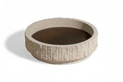 Frederic Saulou French Contemporary Limestone and Brass Center Piece - 4605795