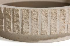 Frederic Saulou French Contemporary Limestone and Brass Center Piece - 4605796