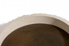 Frederic Saulou French Contemporary Limestone and Brass Center Piece - 4605797