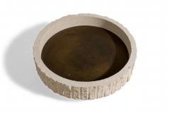 Frederic Saulou French Contemporary Limestone and Brass Center Piece - 4605798