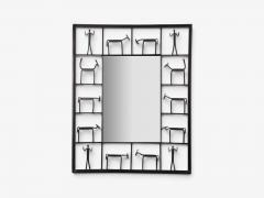 Frederic Weinberg American Modern Figural Wall Mirror Iron USA 1950s - 4812759