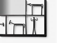 Frederic Weinberg American Modern Figural Wall Mirror Iron USA 1950s - 4812763