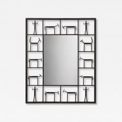 Frederic Weinberg American Modern Figural Wall Mirror Iron USA 1950s - 4824129