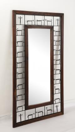 Frederic Weinberg Frederic Weinberg Iron and Wood Figural Wall Mirror circa 1950 - 3928296