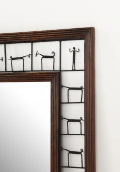 Frederic Weinberg Frederic Weinberg Iron and Wood Figural Wall Mirror circa 1950 - 3928297