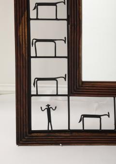 Frederic Weinberg Frederic Weinberg Iron and Wood Figural Wall Mirror circa 1950 - 3928300