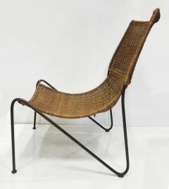 Frederic Weinberg Frederick Weinberg Mid century Modern Iron Wicker Sling Chair - 3946557