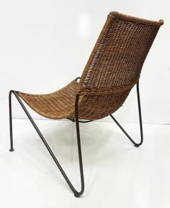 Frederic Weinberg Frederick Weinberg Mid century Modern Iron Wicker Sling Chair - 3946561