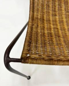 Frederic Weinberg Frederick Weinberg Mid century Modern Iron Wicker Sling Chair - 3946597