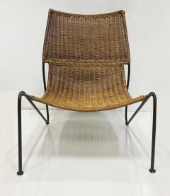 Frederic Weinberg Frederick Weinberg Mid century Modern Iron Wicker Sling Chair - 3946600