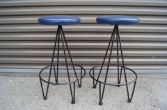 Frederic Weinberg Pair of Iron and Leather Bar Stools by Frederic Weinberg - 3061175