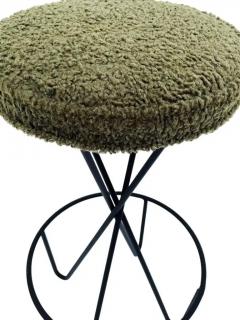 Frederic Weinberg Pair of Mid Century Modern Bar Stools by Frederic Weinberg in Black Iron - 3313795