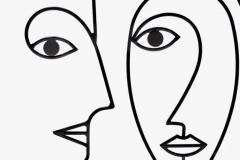 Frederic Weinberg Post Modern Picasso Facial Silhouette Inspired Table Lamps c 1990 - 4117969