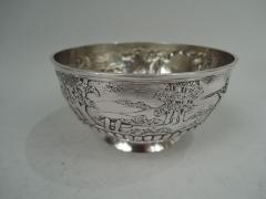 Frederick Brasted English Victorian Sterling Silver Bowl with Rural Fox Hunt Scene - 3761988