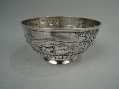 Frederick Brasted English Victorian Sterling Silver Bowl with Rural Fox Hunt Scene - 3761990