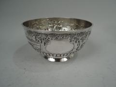 Frederick Brasted English Victorian Sterling Silver Bowl with Rural Fox Hunt Scene - 3761992