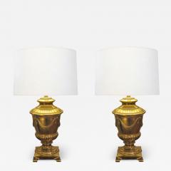 Frederick Cooper Lamp Co A Good Quality Pair of 1960s Frederick Cooper Campagna form Solid Brass Lamps - 3231969