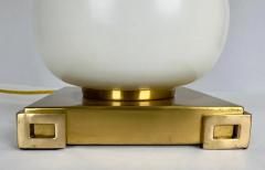 Frederick Cooper Lamp Co Frederick Cooper Mid Century Modern White Porcelain and Brass Table Lamp - 3725862