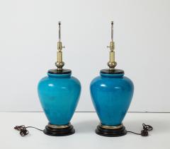 Frederick Cooper Lamp Co Frederick Cooper Turquoise Porcelain Lamps - 4077757
