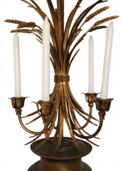 Frederick Cooper Lamp Co Neoclassic Gilt Sheaf of Wheat Candelabra Table Lamp Frederick Cooper - 3032102
