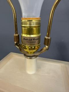 Frederick Cooper Lamp Co Pair of Faux Marble Table Lamps by Frederick Cooper 1990 with Brushed Acrylic - 4206801