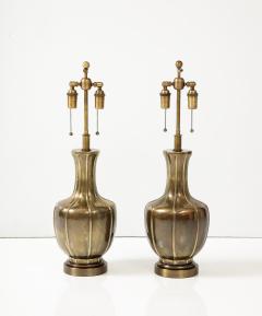 Frederick Cooper Lamp Co Pair of Mid Century Antique Brass Lamps by Frederick Cooper  - 3154056