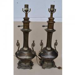 Frederick Cooper Lamp Co Vintage Pair of Aged Brass Lamps by Frederick Cooper - 2697744