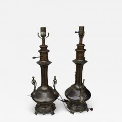 Frederick Cooper Lamp Co Vintage Pair of Aged Brass Lamps by Frederick Cooper - 2700958